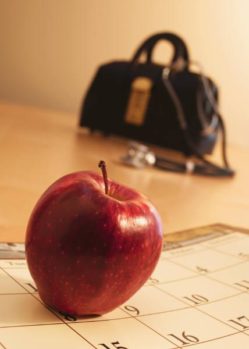 medical bag with apple